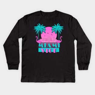 Miami Vice Palm Kids Long Sleeve T-Shirt